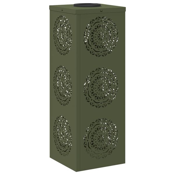 vidaXL Aurinko LED-polkuvalo 2 pcs Oliivivihre&auml; Kylm&auml;valssattu ter&auml;s