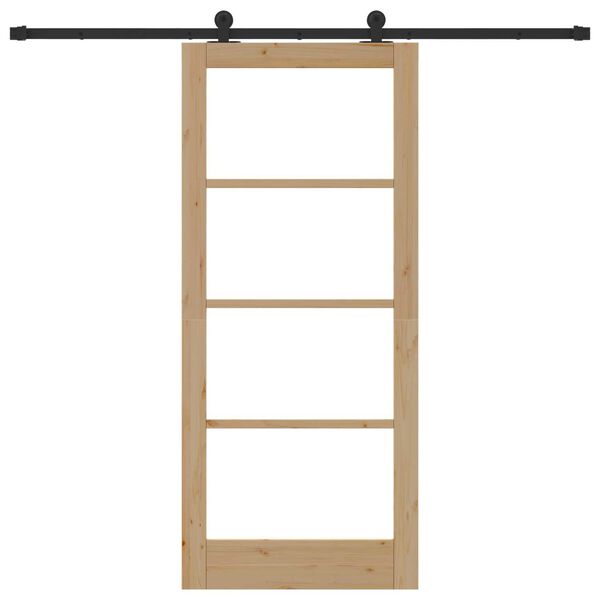 vidaXL Liukuovi ORKDAL Luonnollinen 86 x 198,5 cm T&auml;ysi m&auml;nty ja lasi