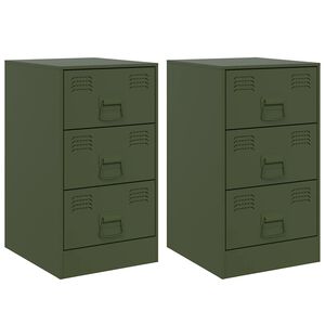 vidaXL Y&ouml;p&ouml;yd&auml;t 2 kpl oliivinvihre&auml; 34,5x39x62 cm ter&auml;s