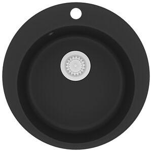vidaXL Keitti&ouml;n pesuallas graniitti py&ouml;re&auml; musta