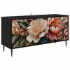 vidaXL TV-kaappi BORNE 102 x 33 x 51 cm Musta tammi Tekninen puu