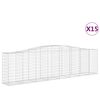 vidaXL Kaarevat kivikorit 15 kpl 400x50x100/120 cm galvanoitu rauta