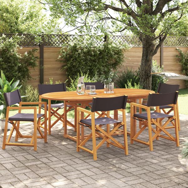 vidaXL Kokoontaitettavat puutarhatuolit 6 kpl tummanharmaa kangas