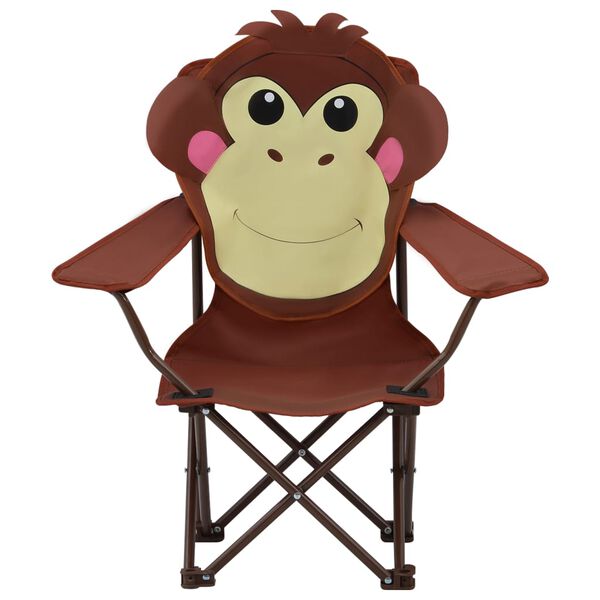 vidaXL Lasten puutarhatuolit 2 kpl ruskea kangas