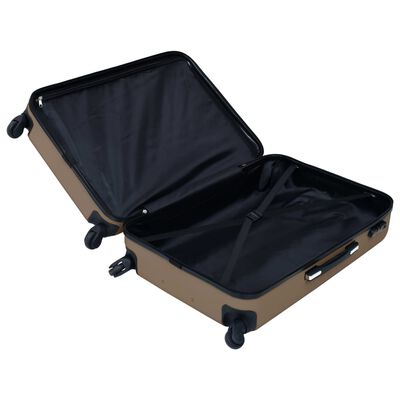 vidaXL Kovapintainen matkalaukkusetti 3 kpl ruskea ABS