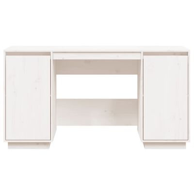 vidaXL Työpöytä valkoinen 140x50x75 cm täysi mänty