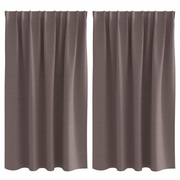 vidaXL Piment&auml;v&auml; verho renkailla 2 pcs Tumma ruskea 140 x 140 cm