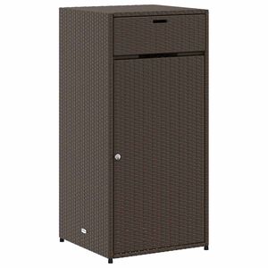 vidaXL Puutarhan s&auml;ilytyskaappi ruskea 55x55x111 cm polyrottinki