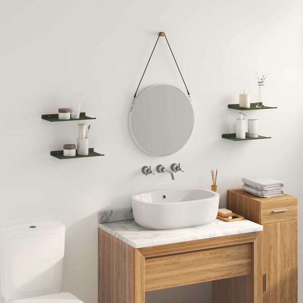 vidaXL Kelluva hylly 4 pcs Oliivivihre&auml; 30 x 18 x 2,5 cm Ter&auml;s