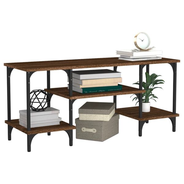 vidaXL TV-taso ruskea tammi 102x35x45,5 cm tekninen puu