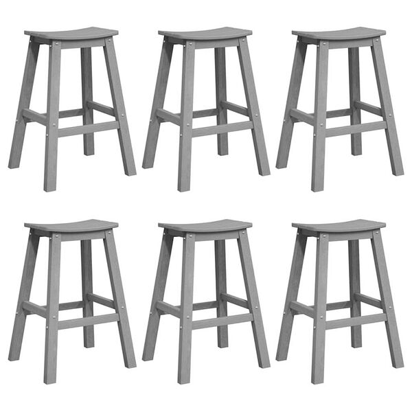 vidaXL Puutarha Baari Setti 6 pcs Vaaleanharmaa HDPE