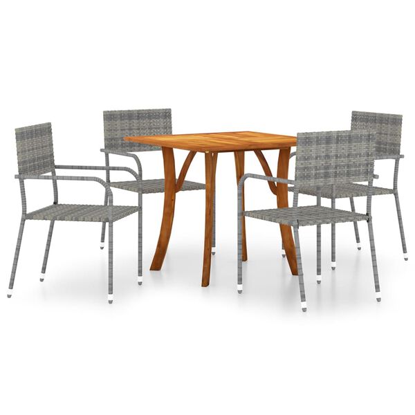 vidaXL 5-osainen Puutarhan ruokailuryhm&auml; antrasiitti