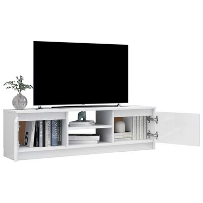 vidaXL TV-taso korkeakiilto valkoinen 120x30x35,5 cm lastulevy