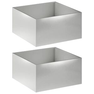vidaXL Puutarha ruukku 2 kpl Hopea 80 x 80 x 40 cm Ruostumaton ter&auml;s