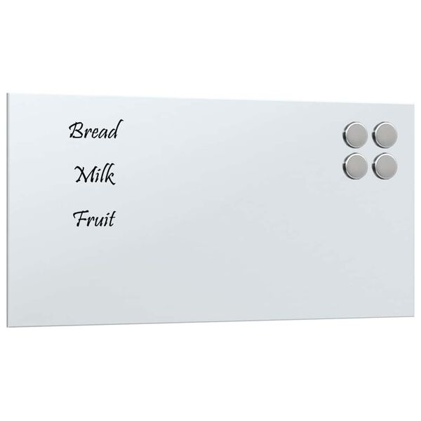 vidaXL Sein&auml;kiinnitteinen magneettitaulu valkoinen 40x20 cm lasi