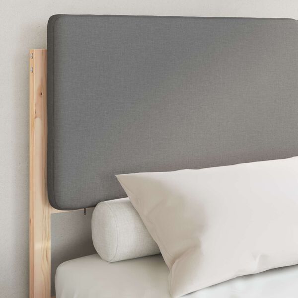 vidaXL S&auml;nkyrunko verhoillulla p&auml;&auml;dyn Vaaleanharmaa 140 x 190 cm