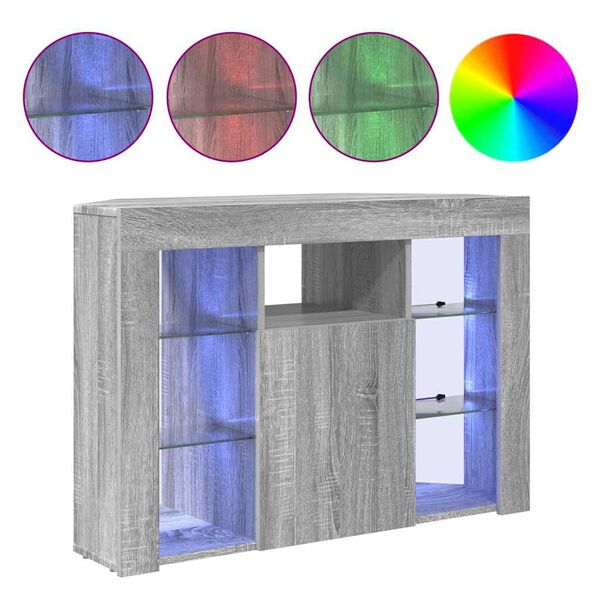 vidaXL Kulma LED TV -kaappi Harmaa Sonoma 100x40x68cm Tekninen puu