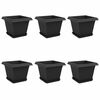 vidaXL Kasviruukut 6 pcs Musta 28,5 x 28,5 x 22 cm Muovi