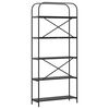 vidaXL Kirjahylly Musta tammi. 80 x 30 x 183 cm Tekninen puu