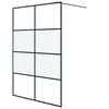 vidaXL Walk-in suihkusein&auml;ke musta 140x195 cm puolihuurrettu ESG-lasi