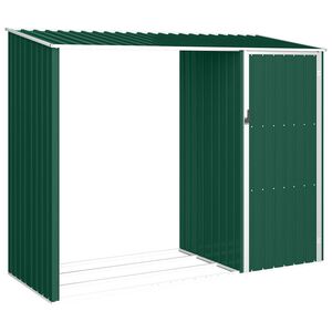vidaXL Puutarhan polttopuuvaja vihre&auml; 245x98x159 cm galvanoitu ter&auml;s