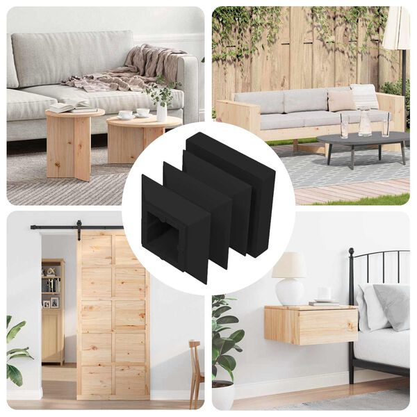 vidaXL P&auml;&auml;tykorkit 12 pcs Musta 15 x 15 x 15 mm PP