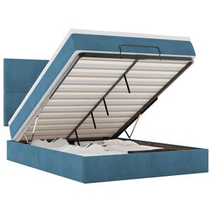 vidaXL Ottomaanis&auml;nky patjoineen tummansininen 140x190cm sametti