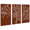 vidaXL Puutarhasein&auml;koristeet 3 kpl 105x55 cm corten ter&auml;s puukuvio