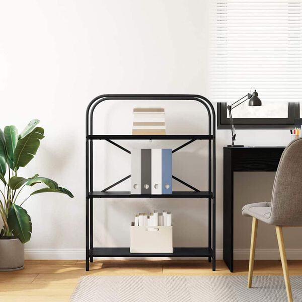 vidaXL Kirjahylly Musta tammi. 80 x 30 x 109 cm Tekninen puu