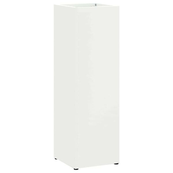 vidaXL Aurinkovarjojalusta Valkoinen 15,5 x 15,5 x 49 cm Metalli