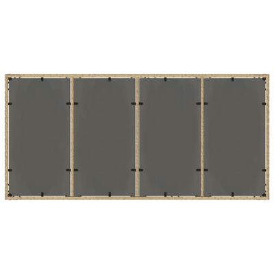vidaXL Puutarhapöytä lasipöytälevy beige 190x90x75 cm polyrottinki