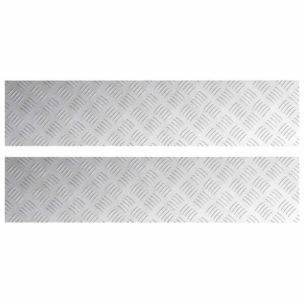 vidaXL Portaan askelma Suorakaide 2 pcs Hopea 90 x 20 cm Alumiini