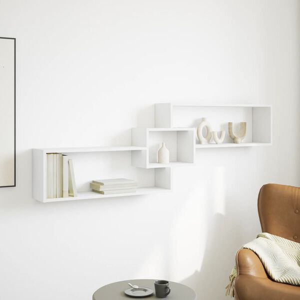 vidaXL Seinäkaappi 158x18x53 cm valkoinen tekninen puu