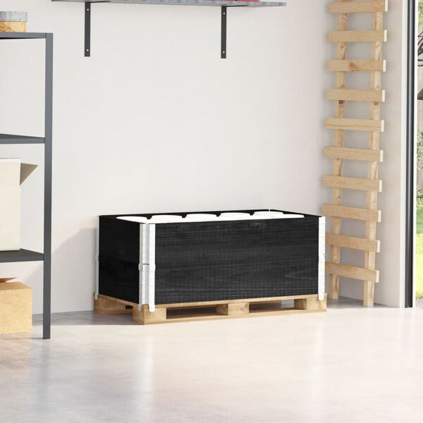 vidaXL Kuormalavan reunukset 2 kpl musta 100x50 cm täysi mänty