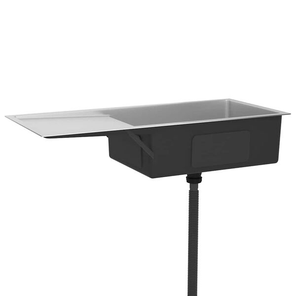 vidaXL Käsintehty keittiön tiskiallas ruostumaton teräs