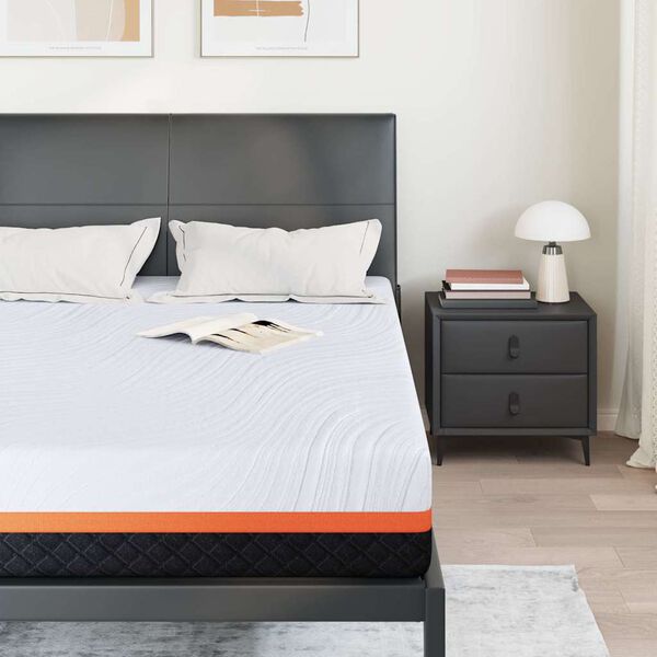 vidaXL Patja Valkoinen ja Harmaa 140 x 200 cm Muistivaahto