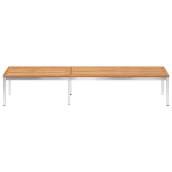 vidaXL Aurinkotuoli t&auml;ysi tiikki ja ruostumaton ter&auml;s