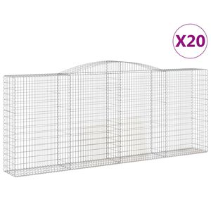 vidaXL Kaarevat kivikorit 20 kpl 400x50x160/180 cm galvanoitu rauta