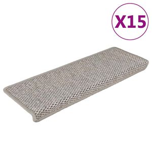vidaXL Itsekiinnittyv&auml;t porrasmatot sisaltyyli 15 kpl 65x21x4 cm hopea