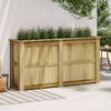 vidaXL Korotettu kukkalaatikko 196x50x100 cm kyllästetty mänty