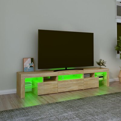 vidaXL TV-taso LED-valoilla Sonoma-tammi 200x36,5x40 cm