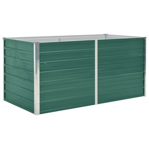 vidaXL Korotettu puutarhalaatikko 160x80x77cm galvanoitu ter&auml;s vihre&auml;