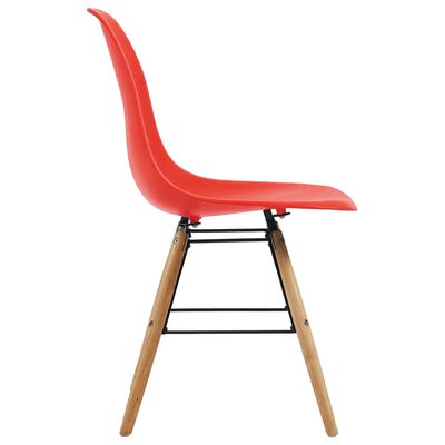 vidaXL Ruokapöydän tuolit 6 kpl punainen muovi