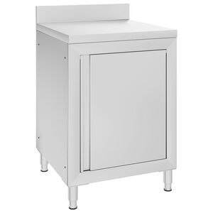 vidaXL Kaupallinen ty&ouml;p&ouml;yt&auml; kaapilla 60x60x96 cm ruostumaton ter&auml;s