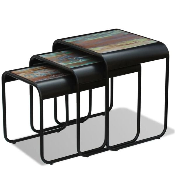 vidaXL Sarjap&ouml;yt&auml; 3 kpl kierr&auml;tetty massiivipuu