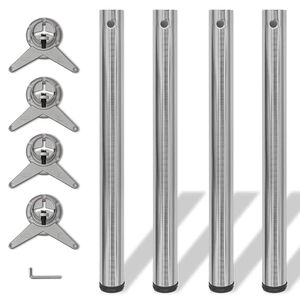 4 Korkeuss&auml;&auml;dett&auml;v&auml;&auml; P&ouml;yd&auml;n Jalkaa Harjattu Nikkeli 710 mm