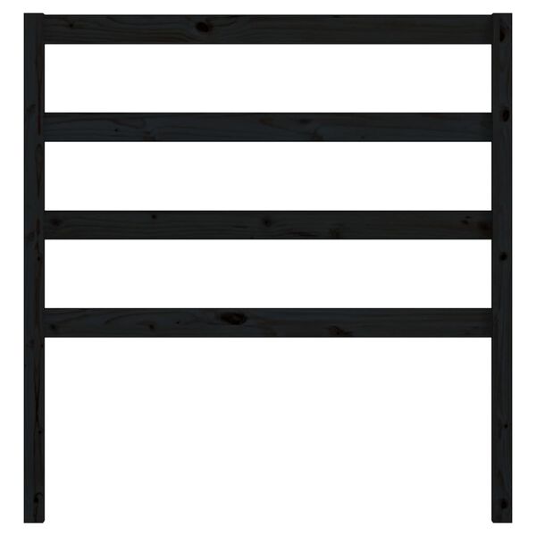 vidaXL Sängynpääty musta 95x4x100 cm täysi mänty