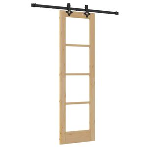 vidaXL Liukuovi Luonnollinen 61 x 198,5 cm T&auml;ysi m&auml;nty ja lasi