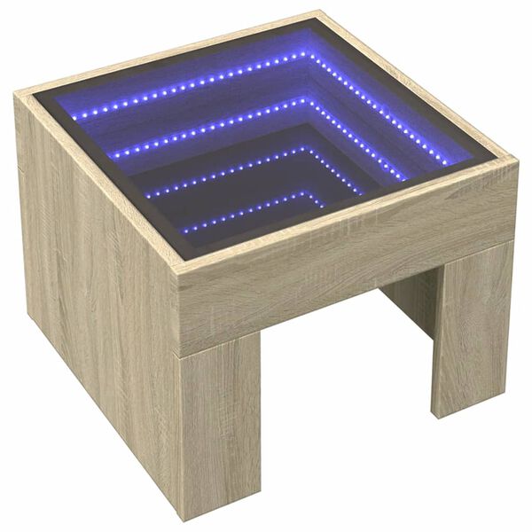 vidaXL sohvap&ouml;yt&auml; Infinity LED-valoilla Sonoma-tammi 40x40x30 cm