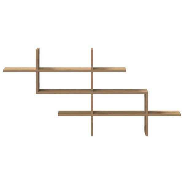 vidaXL Seinähylly artesaani tammi 124,5x18x60,5 cm tekninen puu